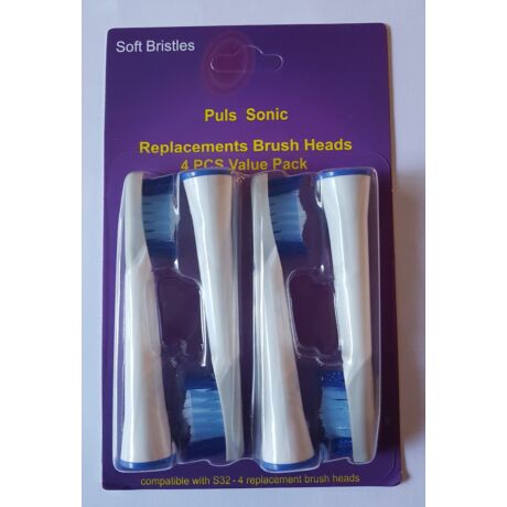Puls sonic S 32-4 Oral B kompatibilis fogkefe fej, 4 db pótfej
