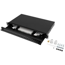 LANBERG 19'' optikai patch panel, 24xST / 24xFC, fekete (FOP1-24ST-FCB)