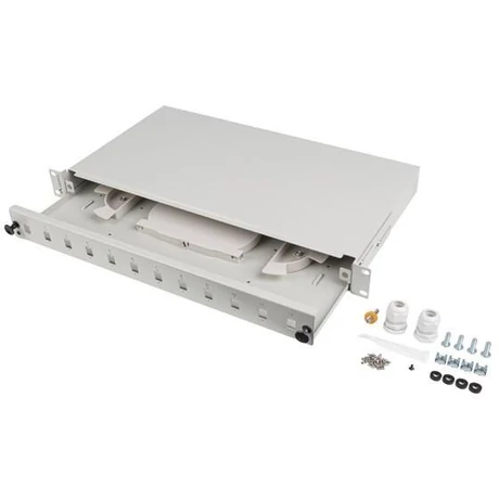 LANBERG 19'' optikai patch panel, 12xSC szimplex / 12xLC duplex, szürke (FOP1-12SS-LDS)